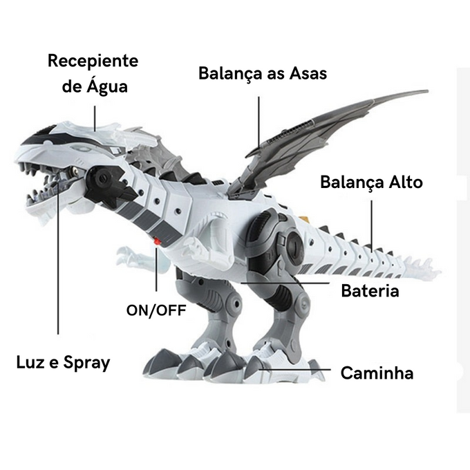 Dinossauro Robô Elétrico Spray Fire