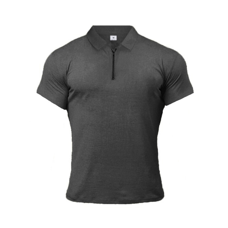 Camisa Polo MuscleGuys Com Zíper Original (Você Ganha o Relógio Minimalista de Brinde)