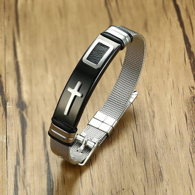 Pulseira Cross Bracelet Cruz Aço Inox - Garotas fashion 