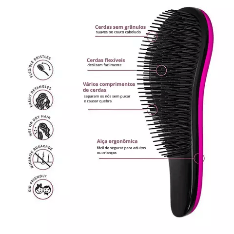 Escova Mágica Para Cabelo Anti Frizz