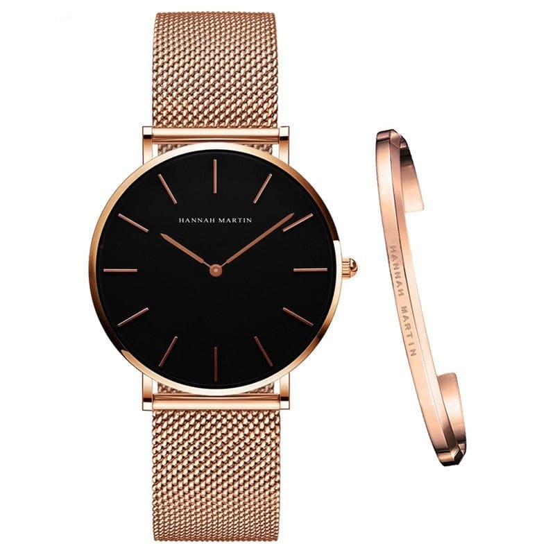 Relógio Feminino Aço inoxidável + Pulseira Grátis