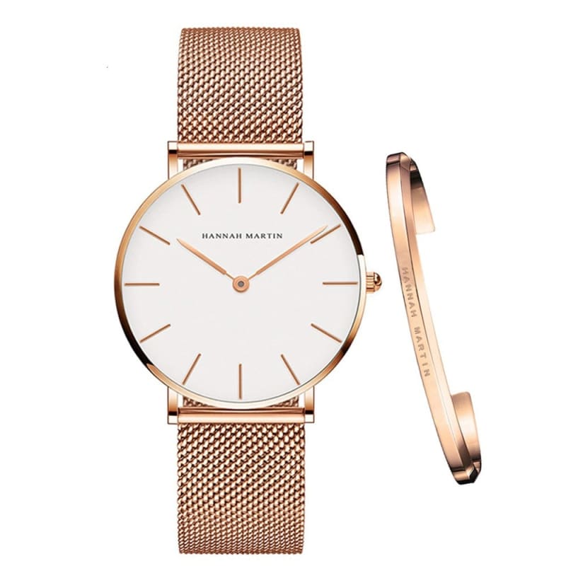 Relógio Feminino Aço inoxidável + Pulseira Grátis