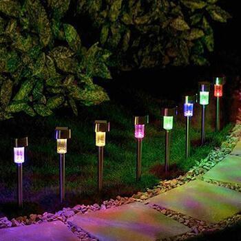 Luzes de Jardim Led Multi-Cor com Carga Solar